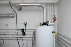 Water boiler in a corner.